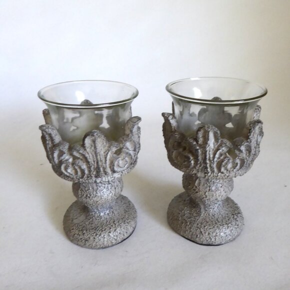 NEW GOTHIC COLUMN PEDESTAL TEA LIGHT CANDLE HOLDER SET - Picture 4 of 8